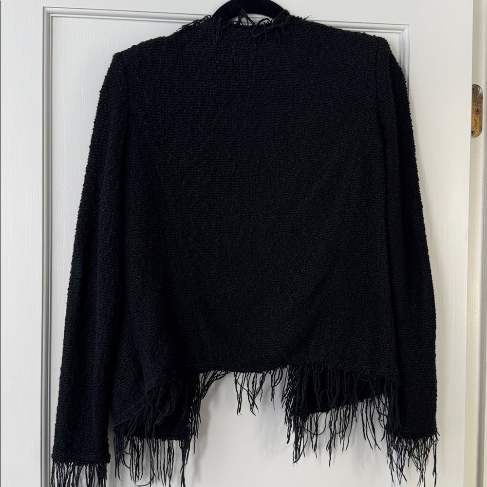 IRO Shavani Boucle Fringe Black Jacket Size 36 (US 4) - Picture 8 of 8